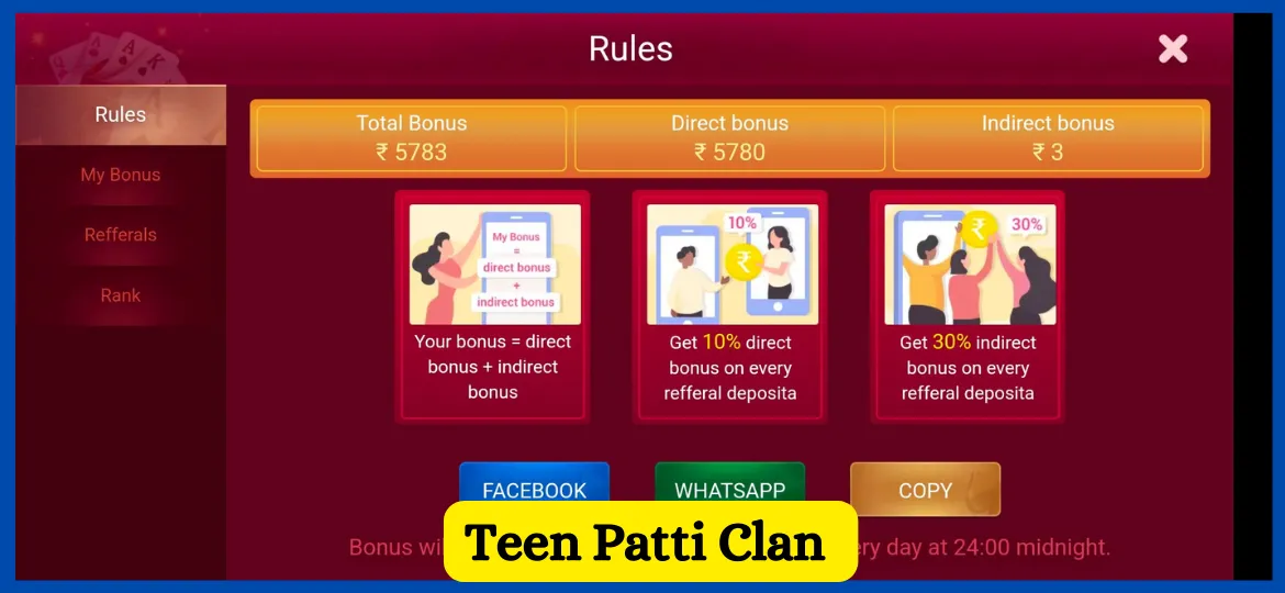 Teen Patti Clan Refer Earn